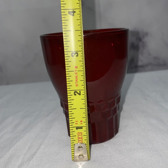 Anchor Hocking Glass Serving Bowl and Flat Tumbler Windsor Royal Red - Picture 12 of 13